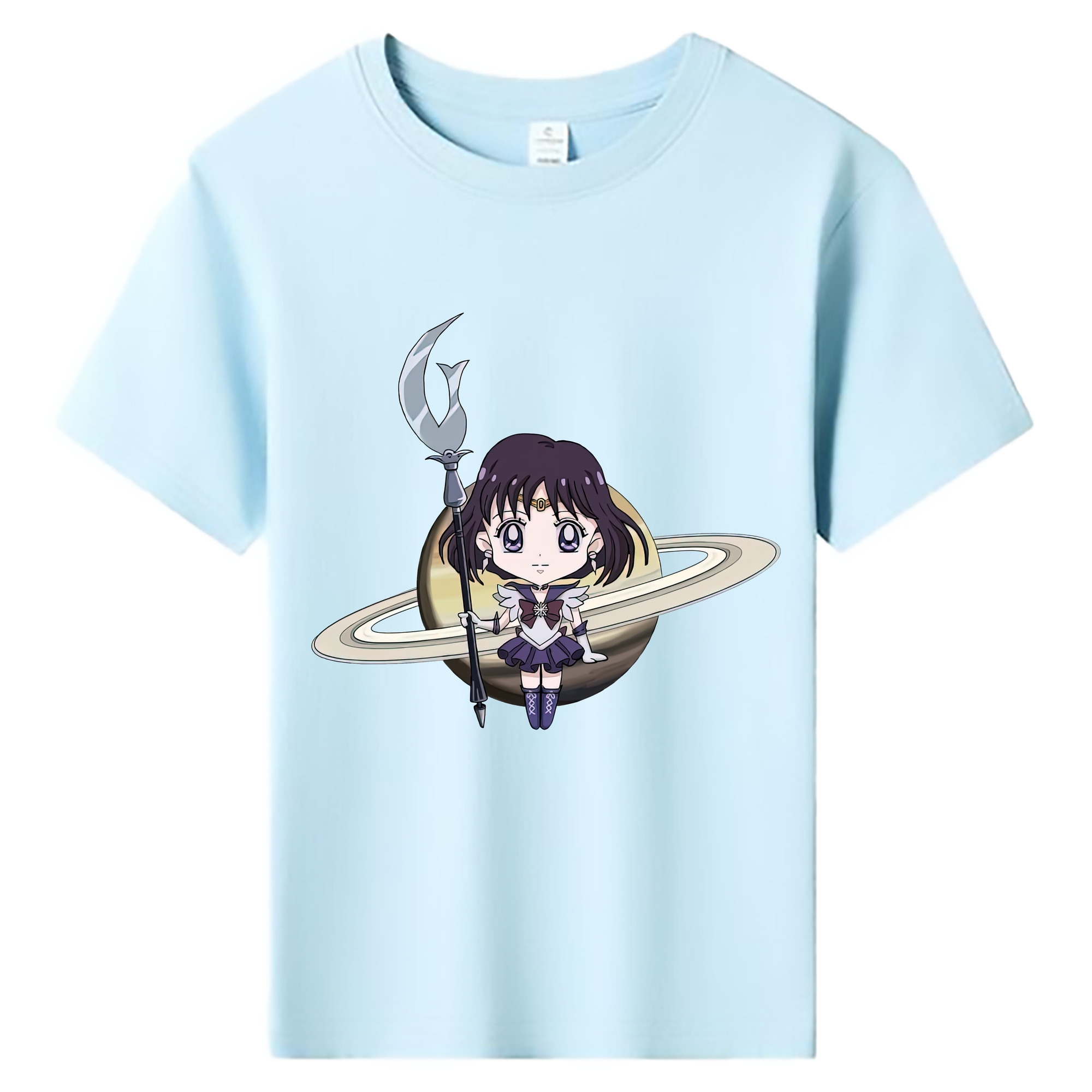 （画像用） 美少女戦士セーラームーン 土萠ほたる Sailor Moon Tomoe Hotaru （セーラーサターン；Sailor Saturn） 綿100％キッズTシャツ（フロントプリント）